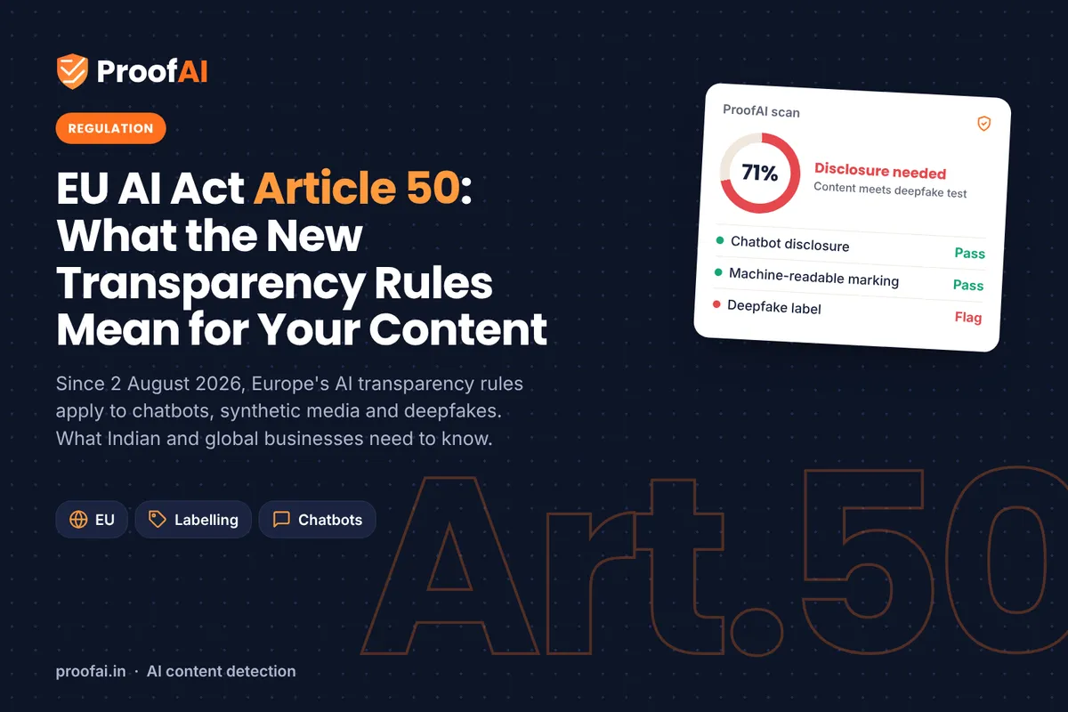 EU AI Act Article 50: AI Transparency Rules Explained